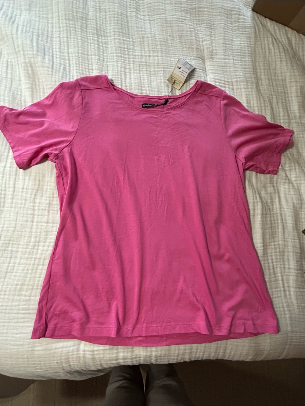 NWT Gudrun Sjoden Short Sleeve Tee Women's L Pink Organic Cotton Soft Modal
